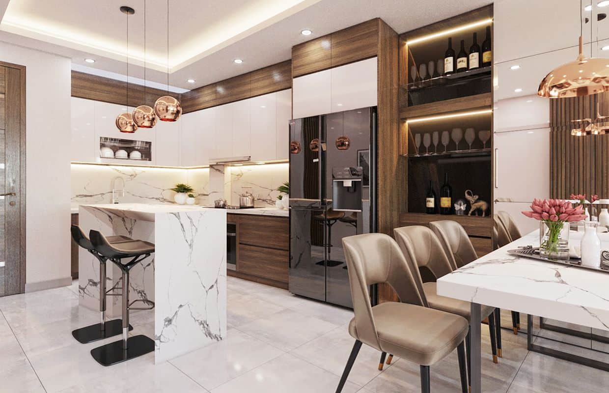 Thiết kế nội thất phòng bếp hiện đại theo xu hướng thời đại